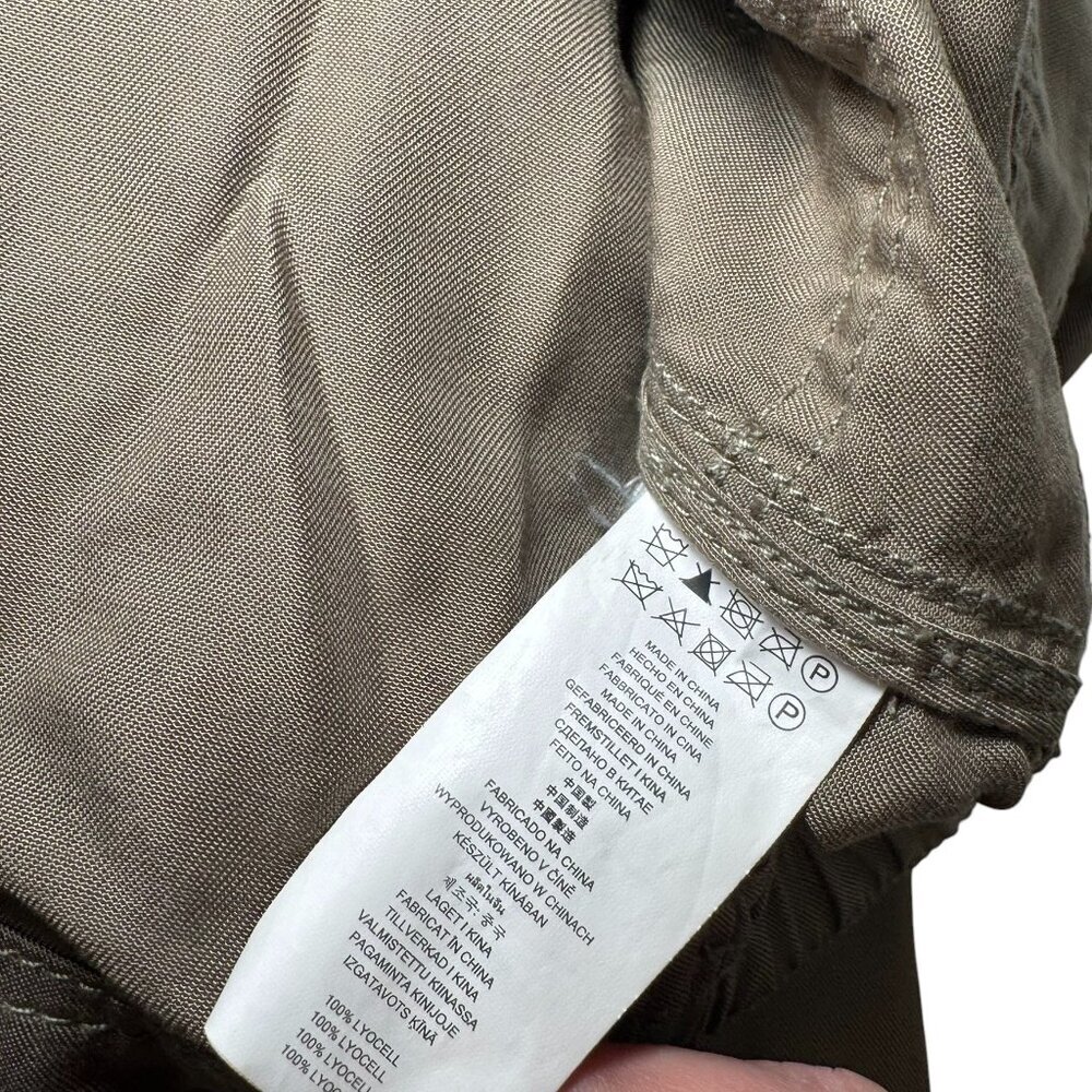 Michael Kors Anorak Coat Jacket Drawstring Waist Khaki Green Gold Hardware XS - Picture 11 of 11